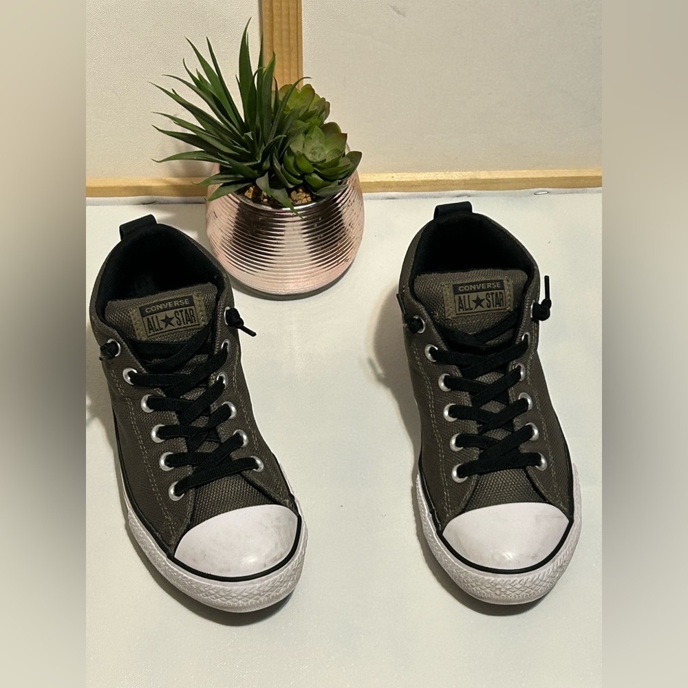 Converse Olive and White Low-Tops